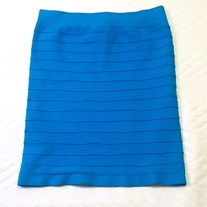 Blue skinny skirt stretch
